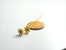 18k Gold Plated Flower Bud Head Pins, 21 Gauge, 54mm Long (98 Pins)