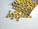 Flower Spacer Beads, Silver or 18k Gold Plated Brass, 4.8mm, 20 pieces