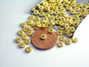 Flower Spacer Beads, Silver or 18k Gold Plated Brass, 4.8mm, 20 pieces