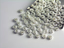 Flower Spacer Beads, Silver or 18k Gold Plated Brass, 4.8mm, 20 pieces
