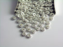 Flower Spacer Beads, Silver or 18k Gold Plated Brass, 4.8mm, 20 pieces