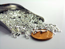 Chain Extender Drops, Silver Teardrop End Charms, 5mm, Extension Ends - 40 pieces