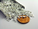 Chain Extender Drops, Silver Teardrop End Charms, 5mm, Extension Ends - 40 pieces