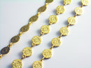 Sun Disc Chain, 18k Gold Plated Brass, Anti-Tarnish Coin Chain - 6 inches