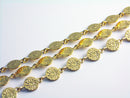 Sun Disc Chain, 18k Gold Plated Brass, Anti-Tarnish Coin Chain - 6 inches
