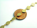 Sun Disc Chain, 18k Gold Plated Brass, Anti-Tarnish Coin Chain - 6 inches