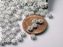 Silver Plated Flower Spacers, Bright Silver Plating, 4.5mm - 50 pieces