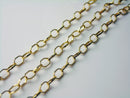 18k Gold Plated Cable Chain, Octagon Shape, Soldered Links, 5mm x 3mm, 6 Inches