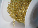 18k Gold Plated Cable Chain, Octagon Shape, Soldered Links, 5mm x 3mm, 6 Inches
