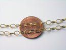 18k Gold Plated Cable Chain, Octagon Shape, Soldered Links, 5mm x 3mm, 6 Inches
