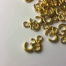 18k Gold Plated Ohm Charm, Matte Finish, 15mm - 3 charms