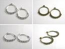 Chandelier Ring Link Connectors - Antique Silver/Bronze, 35mm diameter - 4 pieces