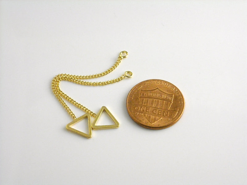 Charm - 18k Gold Plated - Curb Chain + Triangle - 2 pcs