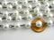 Jasmine White Faux Pearl Satellite Chain / Antique Bronze Plated Wire, 8mm diameter beads, 3.5mm links - 3.25 feet