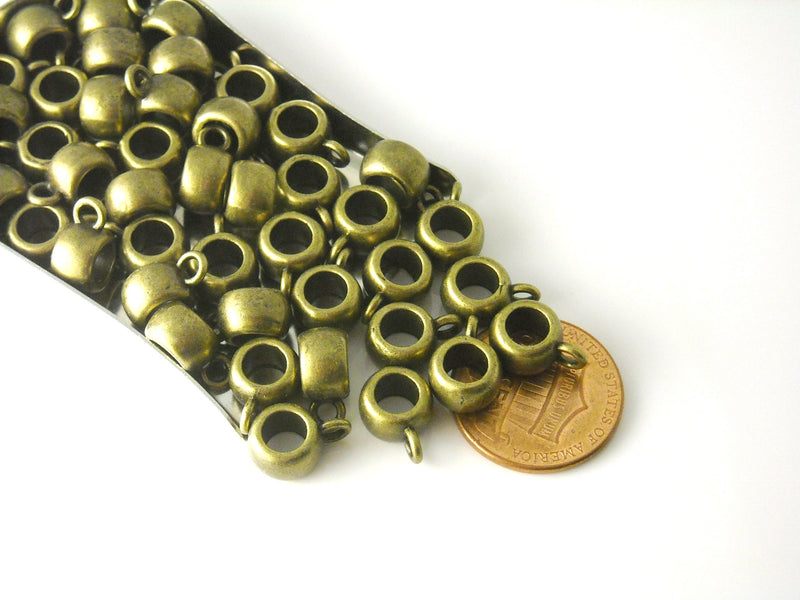 Hanger Bail Beads - Antique Bronze Plated - 11.5mm - 10 pcs