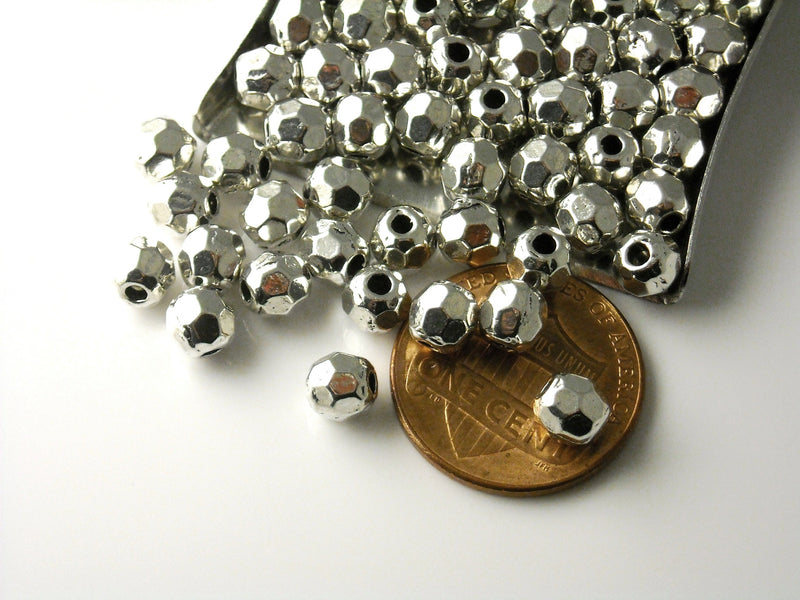 Rhinestone Spacer Beads, 8mm Silver Plated Donut Shaped Beads with