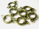 Sturdy 3D Tiered Art Deco Donut Connectors, Antique Bronze Plated, 27mmx17mm - 6 pieces