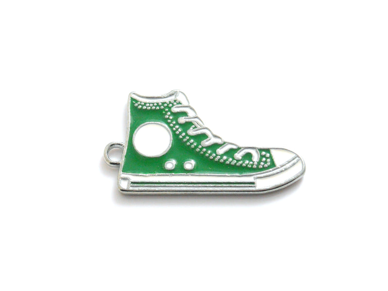 Enameled High-Top Sneaker Shoe Charm - One Pair (2 charms)