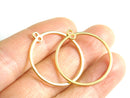 Dual Link Hoop Dangles, 14k Gold Plated, 27mm diameter - 2 pcs (1 set)