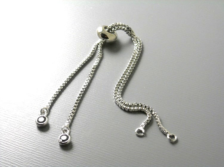 Box Chain Bracelet Findings - 1mm box chain - 1 bracelet - Pim's Jewelry Supplies