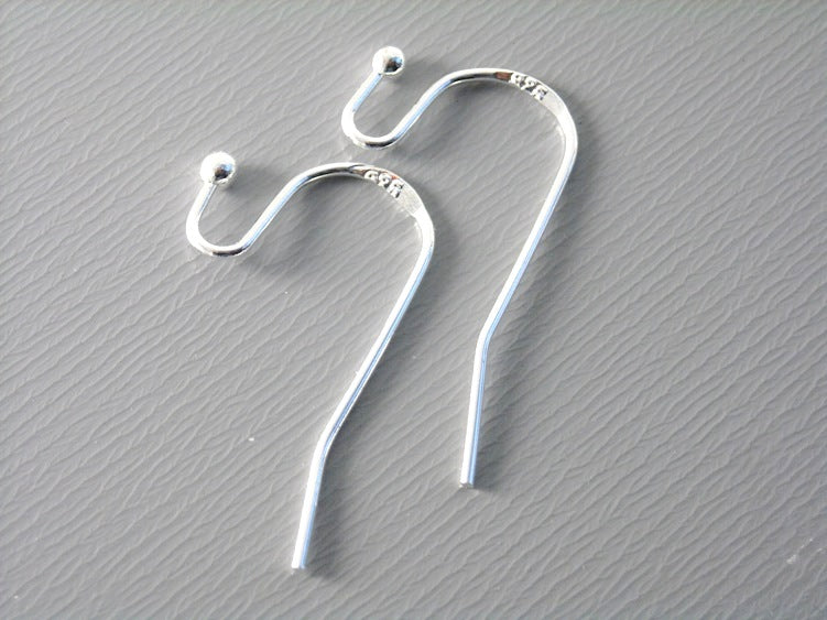 Genuine Sterling Silver Ear Wire with Ball Tip - 10 ct - Pim's Jewelry Supplies
