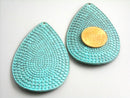 Charm in Drop Shape - Patinaed & Textured - 59mm - 2 pieces - Pim's Jewelry Supplies
