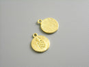 18k Gold Plated Disc - Pineapple Symbol - Textured - 11.5mm - 1 disc - Pim's Jewelry Supplies