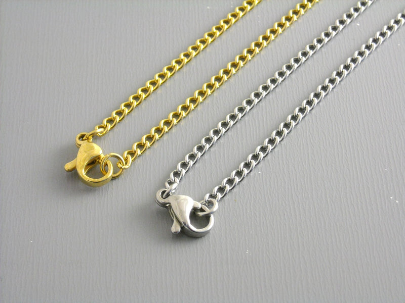 Necklace - Stainless Steel Rope Chain - Gold or Platinum Plated - 2mm - Choose your length & plating - Pim's Jewelry Supplies