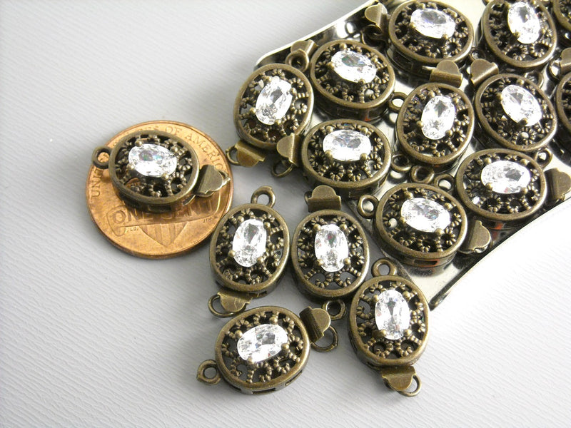 Box Clasps - Filigree - Antique Bronze - 19mm - 1 pc - Pim's Jewelry Supplies