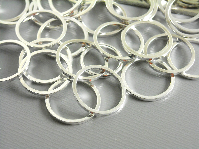 Links - Silver Plated - Circle - 12mm & 25mm - Choose your size - Pim's Jewelry Supplies