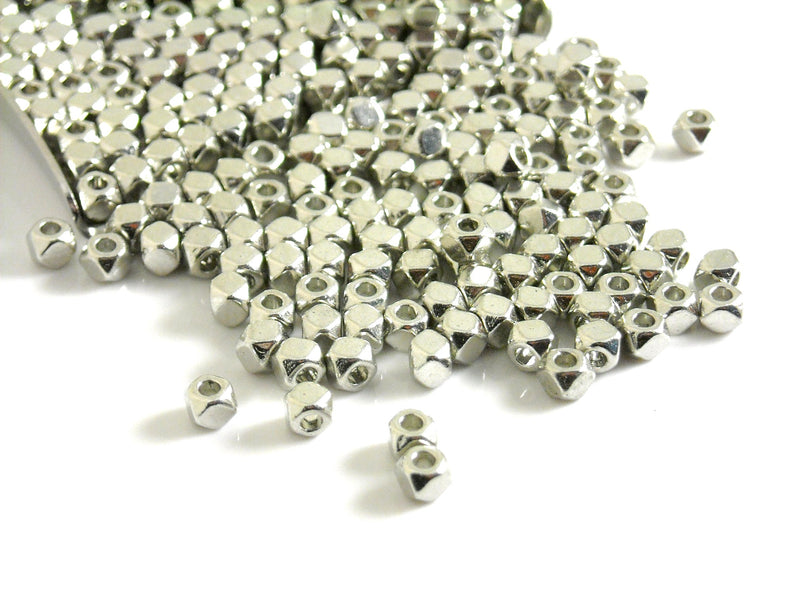 Spacer - DARK Silver Plated - Hexagon Shaped - 3mm - 30 pcs - Pim's Jewelry Supplies