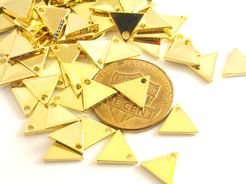 Charm - 14k Gold Plated - Mini Triangle - 7.5mm - 4 pcs - Pim's Jewelry Supplies