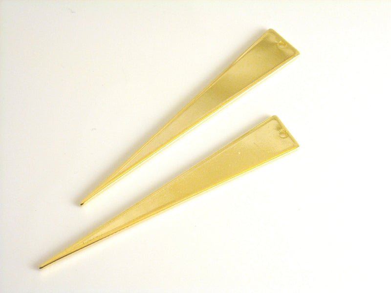 CHARM - 18k Gold Plated - Triangle - 51mm - 2 pcs - Pim's Jewelry Supplies