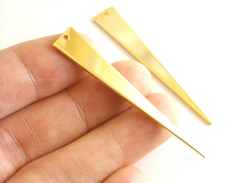CHARM - 18k Gold Plated - Triangle - 51mm - 2 pcs - Pim's Jewelry Supplies