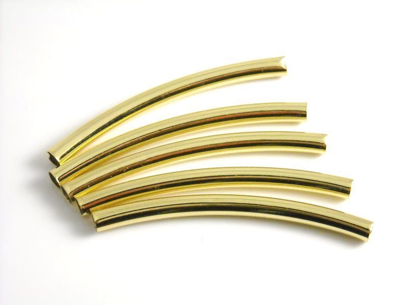 Tubes - 14k Gold Plated - 50mm x 3mm - 1 pc - Pim's Jewelry Supplies