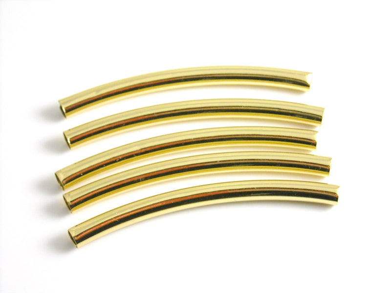 Tubes - 14k Gold Plated - 50mm x 3mm - 1 pc - Pim's Jewelry Supplies