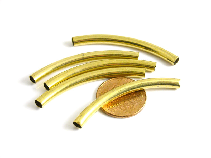 Tubes - Raw Brass - 44mm x 3mm - 10 pcs - Pim's Jewelry Supplies
