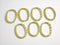 Links - Raw Brass - Oval Textured & Sealed - 14mm x 12mm - 2 pcs - Pim's Jewelry Supplies
