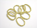 Links - Raw Brass - Oval Textured & Sealed - 14mm x 12mm - 2 pcs - Pim's Jewelry Supplies