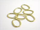 Links - Raw Brass - Oval Textured & Sealed - 14mm x 12mm - 2 pcs - Pim's Jewelry Supplies