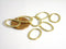 Links - Raw Brass - Oval Textured & Sealed - 14mm x 12mm - 2 pcs - Pim's Jewelry Supplies