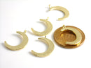 Charm - 18k Gold Plated - Crescent Shape - 16.5mm - 1 pc - Pim's Jewelry Supplies