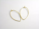 Hoop Earrings - Premium 14k Gold Plated - Leaf Shaped - 38mm - 2 pcs