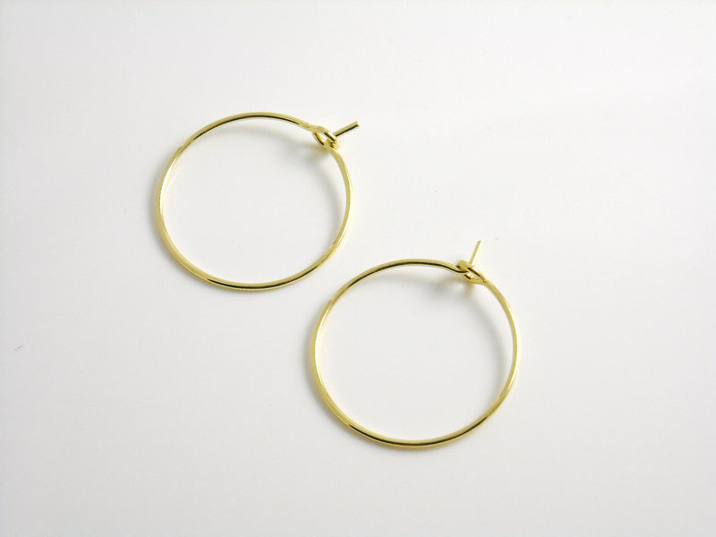 Hoop Earrings - Premium 14k Gold Plated - 20mm - 2 pcs