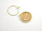 Wineglass Hoop Earrings, 14k Gold Plated, 20mm - 2 pieces (1 pair)