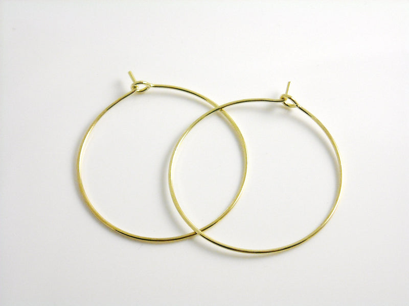 Hoop Earrings - Premium 14k Gold Plated - 34mm - 2 pcs