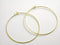 Hoop Earrings - Premium 14k Gold Plated - 44mm - 2 pcs - Pim's Jewelry Supplies