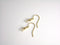 French Hook Earwire, Genuine 18k Gold Plated, 18mm long - 10 pieces