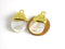 Natural Shell Pearl Pendant - Gold Plated - 20mm x 12mm - 1 pc