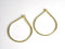 Teardrop Shaped Tube Frame Hoop Dangles, 14k Gold Plated, 25mmx20mm - 2 pcs
